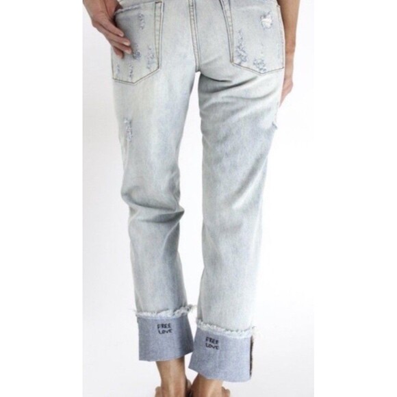 One Teaspoon Awesome Baggies Jeans Free Love Light Wash Size 27 - Picture 2 of 12